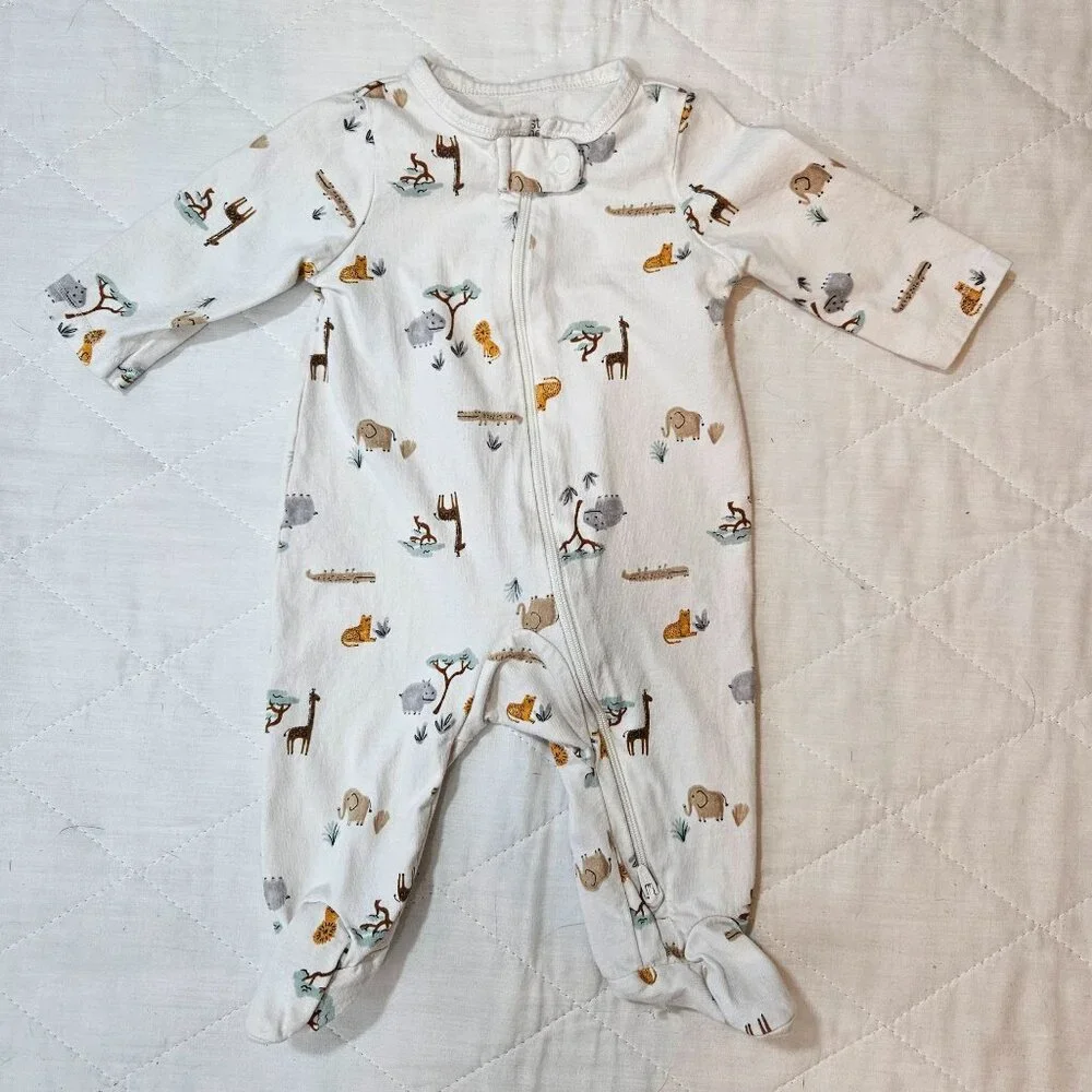 Carters Baby Boy Footed Sleepers Pajamas Play Suits Sz 3M Lot of 3‎ Zip-Up